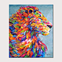 Oil Painting Hand Painted - Abstract Animals Modern Rolled Canvas (No Frame)