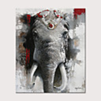Oil Painting Hand Painted - Abstract Animals Modern Rolled Canvas (No Frame)