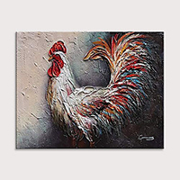 Oil Painting Hand Painted - Abstract Animals Vintage Modern Rolled Canvas (No Frame)