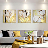 Oil Painting Hand Painted - Abstract Floral / Botanical Comtemporary Modern Rolled Canvas (No Frame)