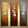 Oil Painting Hand Painted - Abstract Floral / Botanical Modern Rolled Canvas (No Frame) / Three Panels