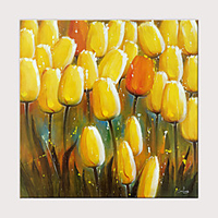 Oil Painting Hand Painted - Abstract Floral / Botanical Modern Rolled Canvas (No Frame)