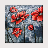 Oil Painting Hand Painted - Abstract Floral / Botanical Modern Rolled Canvas (No Frame)
