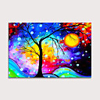 Oil Painting Hand Painted - Abstract Floral / Botanical Modern Rolled Canvas (No Frame)