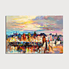 Oil Painting Hand Painted - Abstract Landscape Modern Stretched Canvas