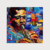 Oil Painting Hand Painted - Abstract People Modern Rolled Canvas (No Frame)