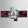Oil Painting Hand Painted - Abstract Still Life Classic Modern With Stretched Frame / Four Panels With Stretched Frame