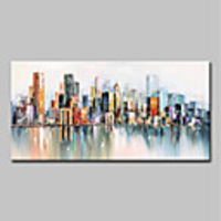 Oil Painting Hand Painted Abstract / Landscape Modern Canvas Rolled Without Frame