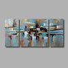 Oil Painting Hand Painted Abstract Modern Stretched Canvas / Three Panels With Stretched Frame
