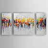 Oil Painting Hand Painted Abstract Modern Stretched Canvas / Three Panels With Stretched Frame