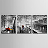Oil Painting Hand Painted Abstract Modern Stretched Canvas / Three Panels With Stretched Frame