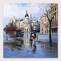 Oil Painting Hand Painted Abstract Modern Stretched Canvas With Stretched Frame
