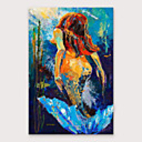 Oil Painting Hand Painted Abstract Modern Stretched Canvas With Stretched Frame