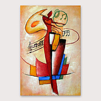 Oil Painting Hand Painted Abstract Modern Stretched Canvas With Stretched Frame