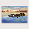 Oil Painting Hand Painted Abstract Modern Stretched Canvas With Stretched Frame