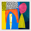 Oil Painting Hand Painted Abstract Modern Stretched Canvas With Stretched Frame