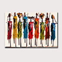 Oil Painting Hand Painted Abstract People Classic Modern Rolled Canvas Rolled Without Frame