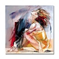 Oil Painting Hand Painted Abstract People Comtemporary Modern Stretched Canvas With Stretched Frame