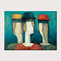 Oil Painting Hand Painted Abstract People Modern Rolled Canvas Rolled Without Frame