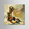 Oil Painting Hand Painted Abstract People Modern Stretched Canvas With Stretched Frame