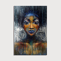 Oil Painting Hand Painted Abstract People Modern Stretched Canvas With Stretched Frame