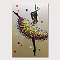 Oil Painting Hand Painted Abstract People Modern Stretched Canvas With Stretched Frame