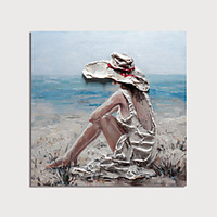 Oil Painting Hand Painted Abstract People Modern Stretched Canvas With Stretched Frame