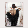 Oil Painting Hand Painted Abstract People Vintage Modern Rolled Canvas Rolled Without Frame