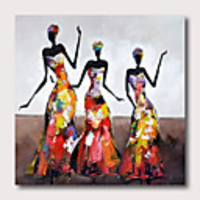 Oil Painting Hand Painted Abstract Pop Art Comtemporary Modern Stretched Canvas With Stretched Frame