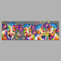Oil Painting Hand Painted Abstract Pop Art Modern Rolled Canvas Rolled Without Frame
