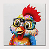 Oil Painting Hand Painted Animals Pop Art Modern Stretched Canvas With Stretched Frame