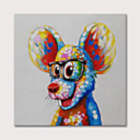 Oil Painting Hand Painted Animals Pop Art Modern Stretched Canvas With Stretched Frame