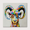 Oil Painting Hand Painted Animals Pop Art Modern Stretched Canvas With Stretched Frame