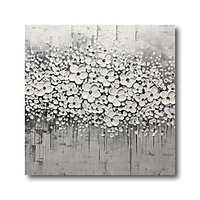 Oil Painting Hand Painted Canvas Abstract High Quality Wall Art Modern Rolled Without Frame White Blossom Grey