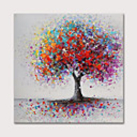 Oil Painting Hand Painted Floral / Botanical Abstract Landscape Modern Stretched Canvas With Stretched Frame