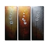 Oil Painting Hand Painted Floral / Botanical Comtemporary Modern Stretched Canvas / Three Panels With Stretched Frame