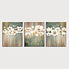 Oil Painting Hand Painted Floral / Botanical Modern Stretched Canvas / Three Panels With Stretched Frame