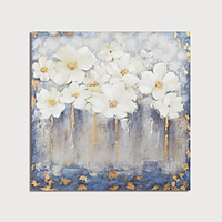 Oil Painting Hand Painted Floral / Botanical Modern Stretched Canvas With Stretched Frame