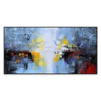Oil Painting Hand Painted Horizontal Abstract Modern Rolled Canvas (No Frame) miniinthebox