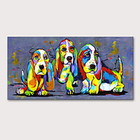 Oil Painting Hand Painted Horizontal Animals Pop Art Modern Stretched Canvas
