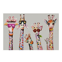 Oil Painting Hand Painted Horizontal Animals Pop Art Vintage Traditional Rolled Canvas (No Frame) miniinthebox