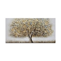 Oil Painting Hand Painted Horizontal Floral / Botanical Modern Rolled Canvas (No Frame) miniinthebox