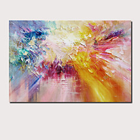 Oil Painting Hand Painted Horizontal Panoramic Abstract Landscape Comtemporary Modern Stretched Canvas