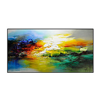 Oil Painting Hand Painted Horizontal Panoramic Abstract Still Life Modern Rolled Canvas (No Frame)