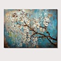 Oil Painting Hand Painted Landscape / Floral / Botanical Modern Rolled Canvas Rolled Without Frame