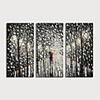 Oil Painting Hand Painted Landscape Modern Stretched Canvas / Three Panels With Stretched Frame