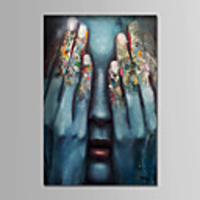 Oil Painting Hand Painted People Comtemporary Simple Modern Stretched Canvas With Stretched Frame