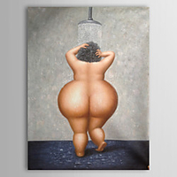 Oil Painting Hand Painted People Comtemporary Stretched Canvas