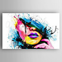 Oil Painting Hand Painted People Modern Stretched Canvas With Stretched Frame