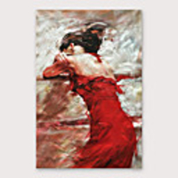 Oil Painting Hand Painted People Modern Stretched Canvas With Stretched Frame